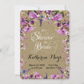 野生の花フレームのバチェロレッテ 招待状 (正面)