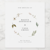 野生の花フローラエレガントパーティー結婚デコール ワインラベル (シングルラベル)