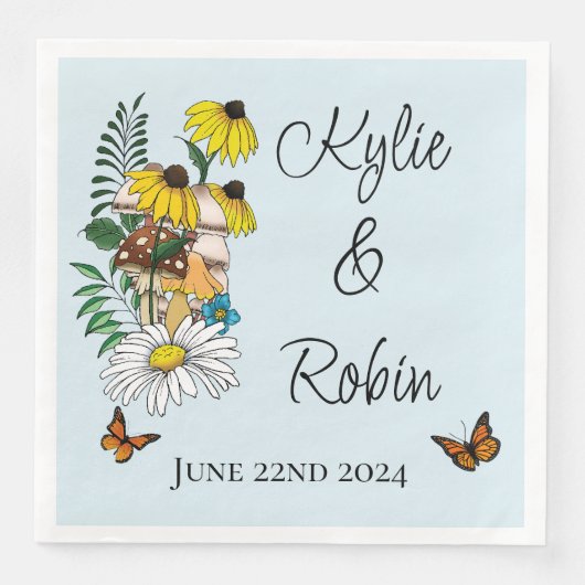 野生の花フローラブルーマッシュルーム結婚ズ (正面)