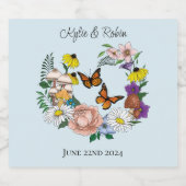 野生の花フローラブルーマッシュルーム ビールラベル (シングルラベル)