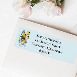 野生の花フローラブルーマッシュルーム ラベル