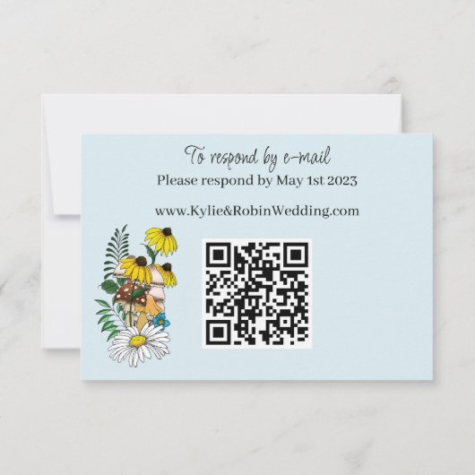 野生の花フローラブルーマッシュルーム 出欠カード (裏面)