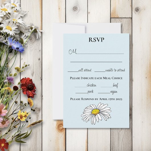 野生の花フローラブルーマッシュルーム 出欠カード