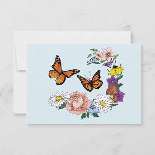 野生の花フローラブルーマッシュルーム 出欠カード (裏面)