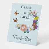 野生の花フローラブルーマッシュルーム 台座サイン (正面)