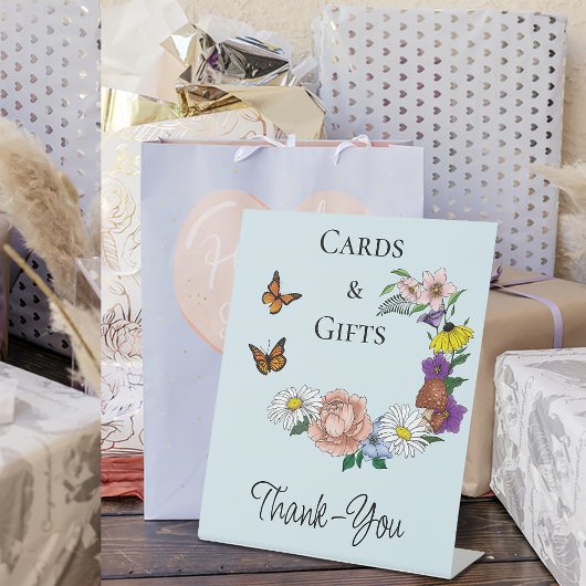 野生の花フローラブルーマッシュルーム 台座サイン