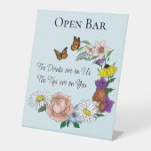 野生の花フローラブルーマッシュルーム 台座サイン (正面)