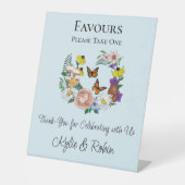 野生の花フローラブルーマッシュルーム 台座サイン (正面)