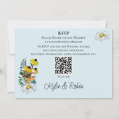 野生の花フローラブルーマッシュルーム 招待状 (裏面)