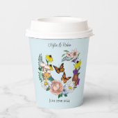 野生の花フローラブルーマッシュルーム 紙コップ (裏面)