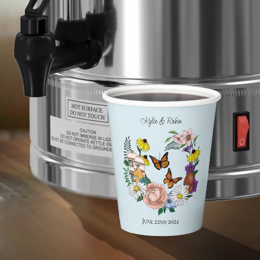 野生の花フローラブルーマッシュルーム 紙コップ