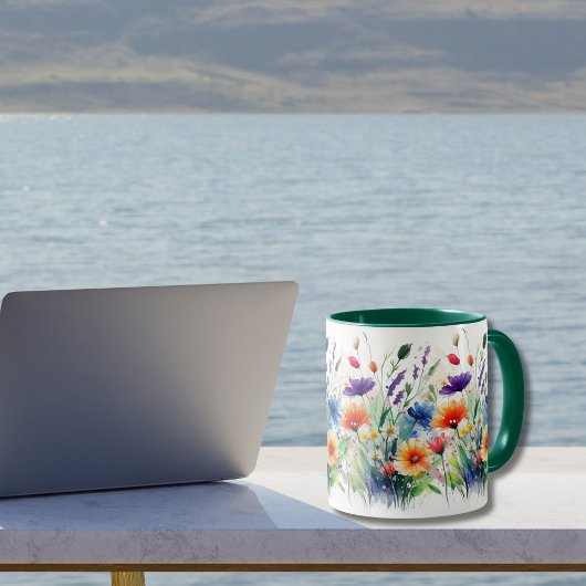野生の花フローラ水彩ボホギフト彼女のために マグカップ