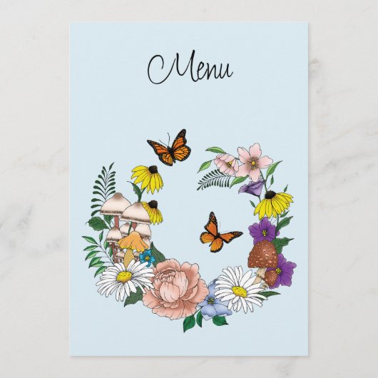 野生の花フローラ青結婚キノコ メニュー (裏面)