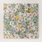 野生の花フローラ、ヴィンテージシームレスなパターン。 ジグソーパズル (横)