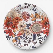 野生の花プロテアと葉の紫色のオレンジ色の金ゴールド