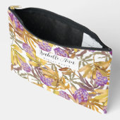 野生の花プロテアホワイト アクセサリーポーチ (見開き)