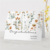 野生の花ボホ結婚の挨拶 カード (黄色い花)