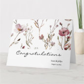 野生の花ボホ結婚の挨拶 カード (正面)