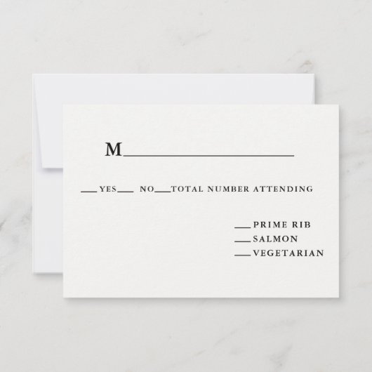 野生の花ポピー植物性ダーク結婚ズ 出欠カード (裏面)