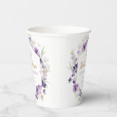 野生の花ラベンダーバタフライキスの赤ちゃんシャワー 紙コップ (右)