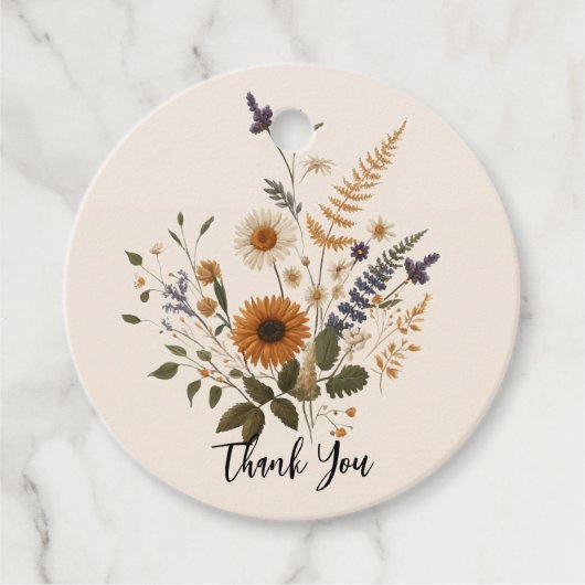 野生の花ヴィンテージフローラバンチボヘミアン結婚ズ フェイバータグ (正面)