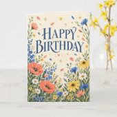 野生の花園　お誕生日おめでとうカード カード (黄色い花)
