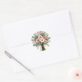 野生の花束 ウェディング ブライダル パーティー 田舎風 ラウンドシール (封筒)