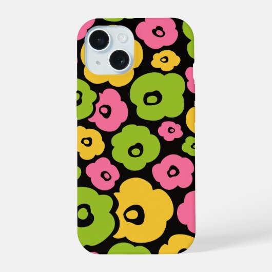 野生の花柄 iPhone 15ケース (裏面)