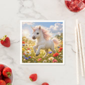 野生の花畑を駆けるユニコーン スタンダードカクテルナプキン (インサイチュ)