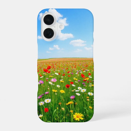 野生の花畑 iPhone 16ケース (裏面)
