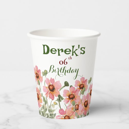 野生の花紙カップ 紙コップ (正面)