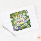 野生の花考えの牧草地 スクエアシール (封筒)