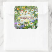 野生の花考えの牧草地 スクエアシール (バッグ)