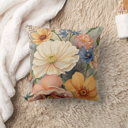 野生の花1 クッション (ブランケット)