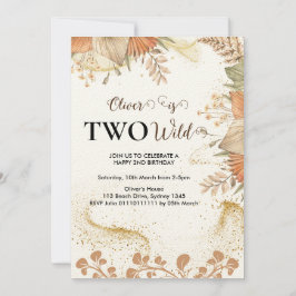 野生の花2日の誕生日の招待 招待状
