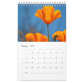 野生の花 カレンダー (2月 2027)