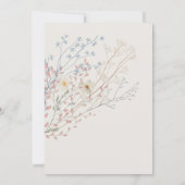 野生の花 グレー ベージュの背景 初領聖体 招待状 (裏面)