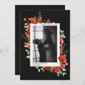 野生の花 ダーク ウェディング フォト セーブザデート (正面/裏面)