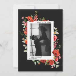 野生の花 ダーク ウェディング フォト セーブ ザ デート セーブザデート