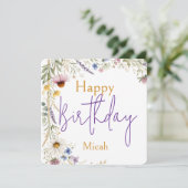 野生の花 フラワー 植物学的水彩画、誕生日 (スタンド正面)