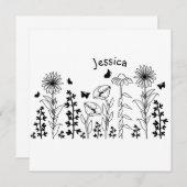 野生の花 モノクロ (正面/裏面)