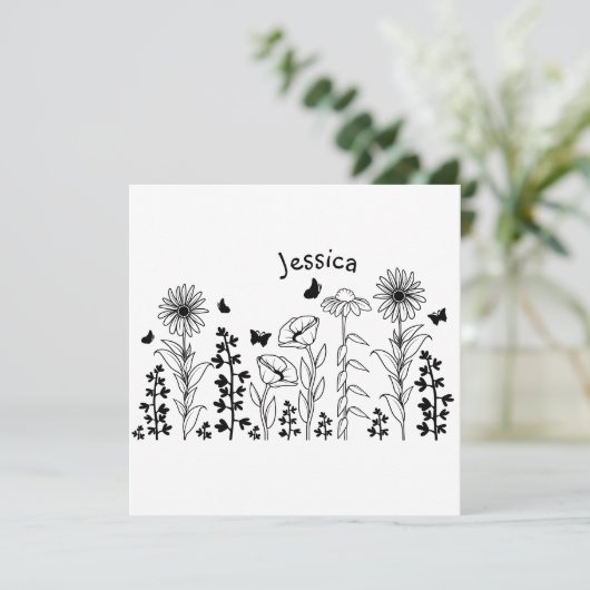 野生の花 モノクロ (スタンド正面)