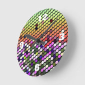 野生の花 ラウンド壁時計 (傾斜)