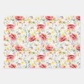 野生の花 - ロマンチックなカラフルな草原の花々 ラッピングペーパーシート (正面3)