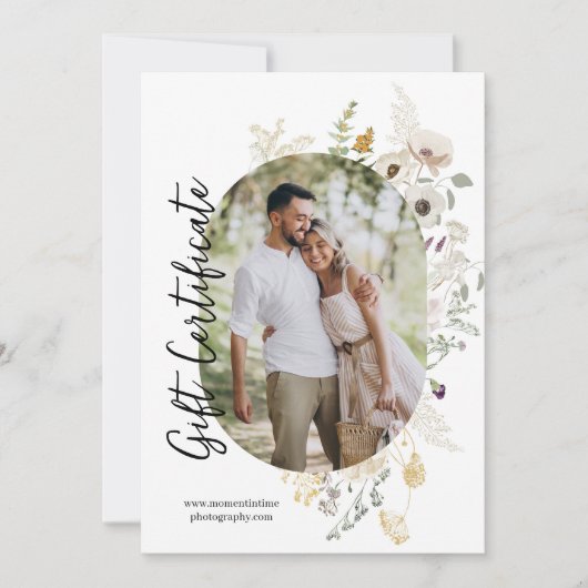 野生の花 | 楕円形の写真 | 写真ギフトカード (正面)