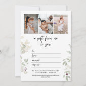 野生の花 | 楕円形の写真 | 写真ギフトカード (裏面)