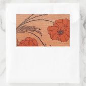 野生の花 長方形シール (バッグ)