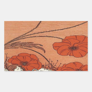 野生の花 長方形シール