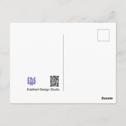 野生の花：青いコーンフラワーDIYはがき ポストカード (裏面)