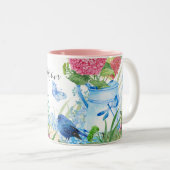 野生の花（鳥あじさい色）フローラ水彩 ツートーンマグカップ (正面右)